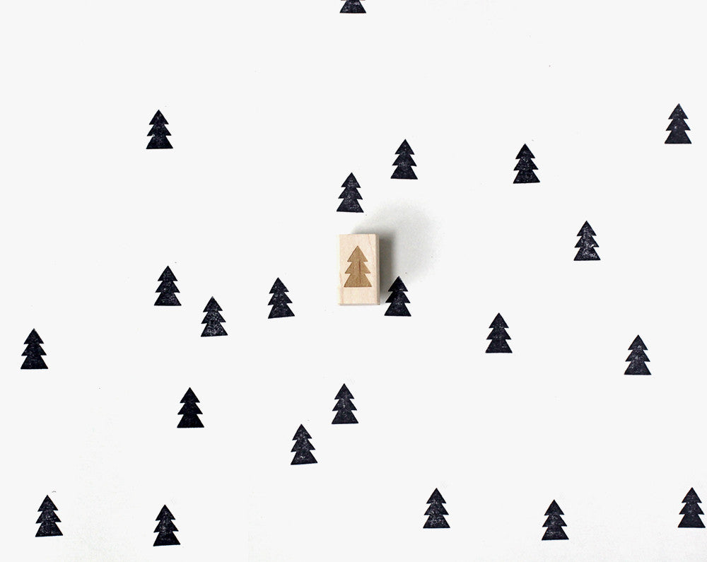 tree bark rubber stamp Little pine tree rubber stamp