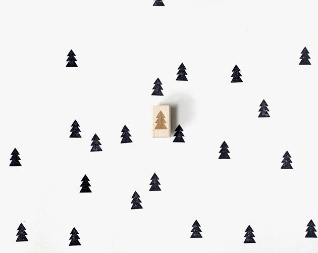 Little pine tree rubber stamp