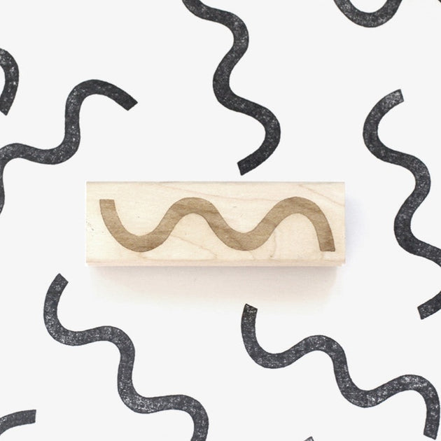 Decorative Squiggle Rubber Stamp